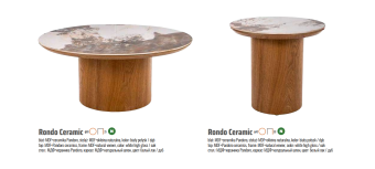 Кофейный столик Signal RONDO Ceramic Pandoro белый мраморный/дуб 80х80х35