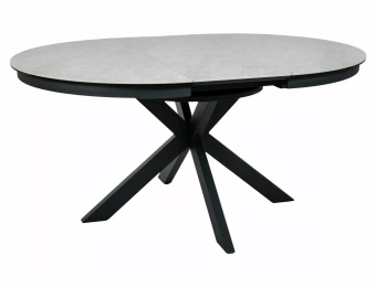 Керамический стол Signal PORTO CERAMIC 120х120/160 бежевый Тадж-Махал/черный