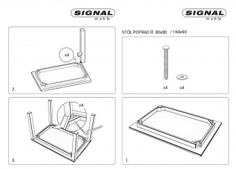 Стол обеденный Signal POPRAD II 80x80 мед/сосна патина