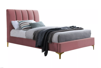 Кровать Signal MIRAGE Velvet 90x200 античный розовый/золотой, Tap.185