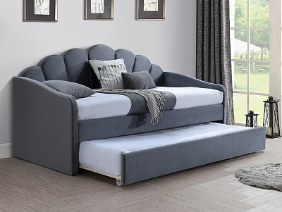 Кровать-тахта Signal BELLA Velvet 90x200 серый, Bluvel 14