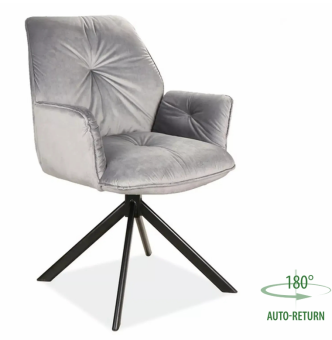 Стул Signal BOOGIE II Velvet Bluvel 14 серый/черный