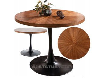 Стол обеденный круглый Signal AMADEO 100x100 орех/черный