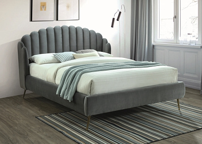 Кровать двуспальная Signal CALABRIA Velvet 160 серый