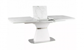 Стол обеденный Signal SATURN II CERAMIC белый мраморный 90х160-210