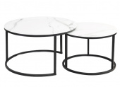 Комплект столов Signal ATLANTA С эффект белого мрамора/черный