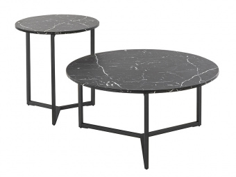 Комплект столов Signal RAVELLO эффект мрамора/черный