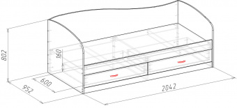 Кровать Мебель-класс ЛАГУНА-2 90х200 Венге-Дуб Шамони